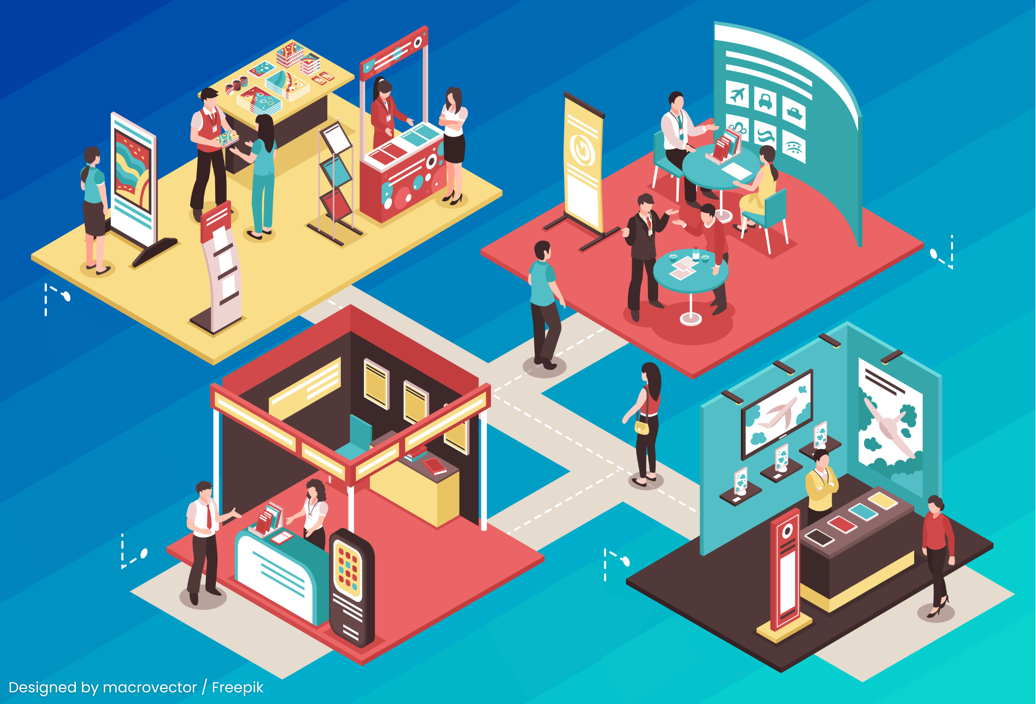 Exhibition showcase illustration